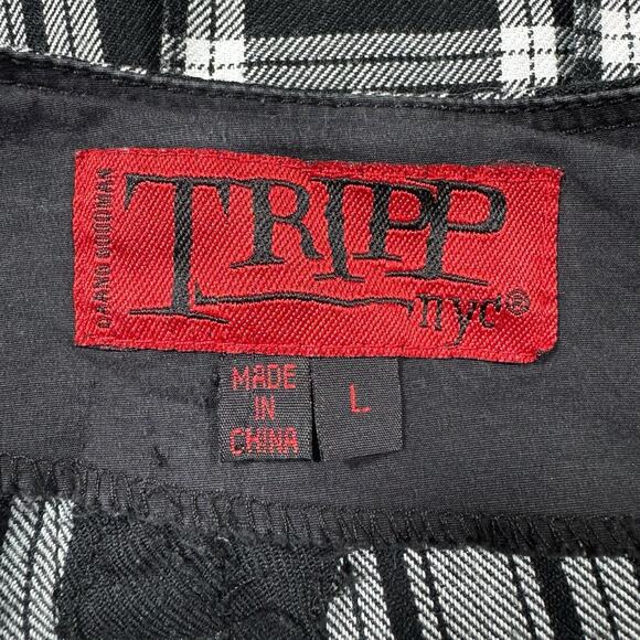 Vintage Tripp NYC Skirt Large White Black Plaid Mini Tutu Goth Emo Punk Alt Y2K - Picture 5 of 7